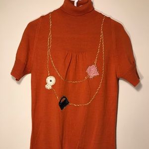 Chanel Pumpkin embroidered sweater dress